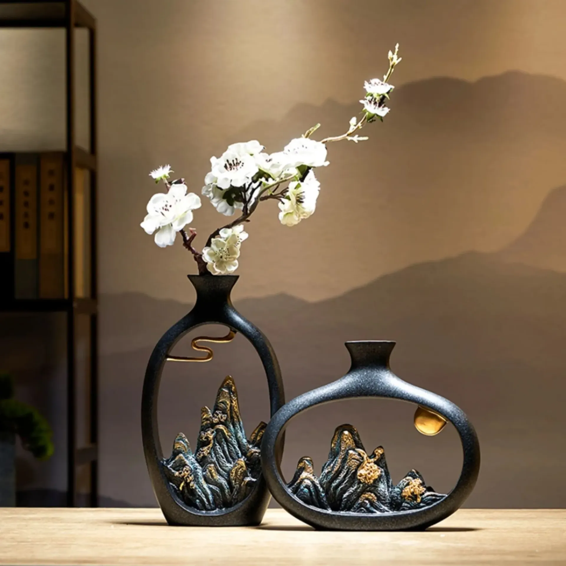 2 pcs Japanese-style, Feng Shui-Inspired Desktop Ornaments