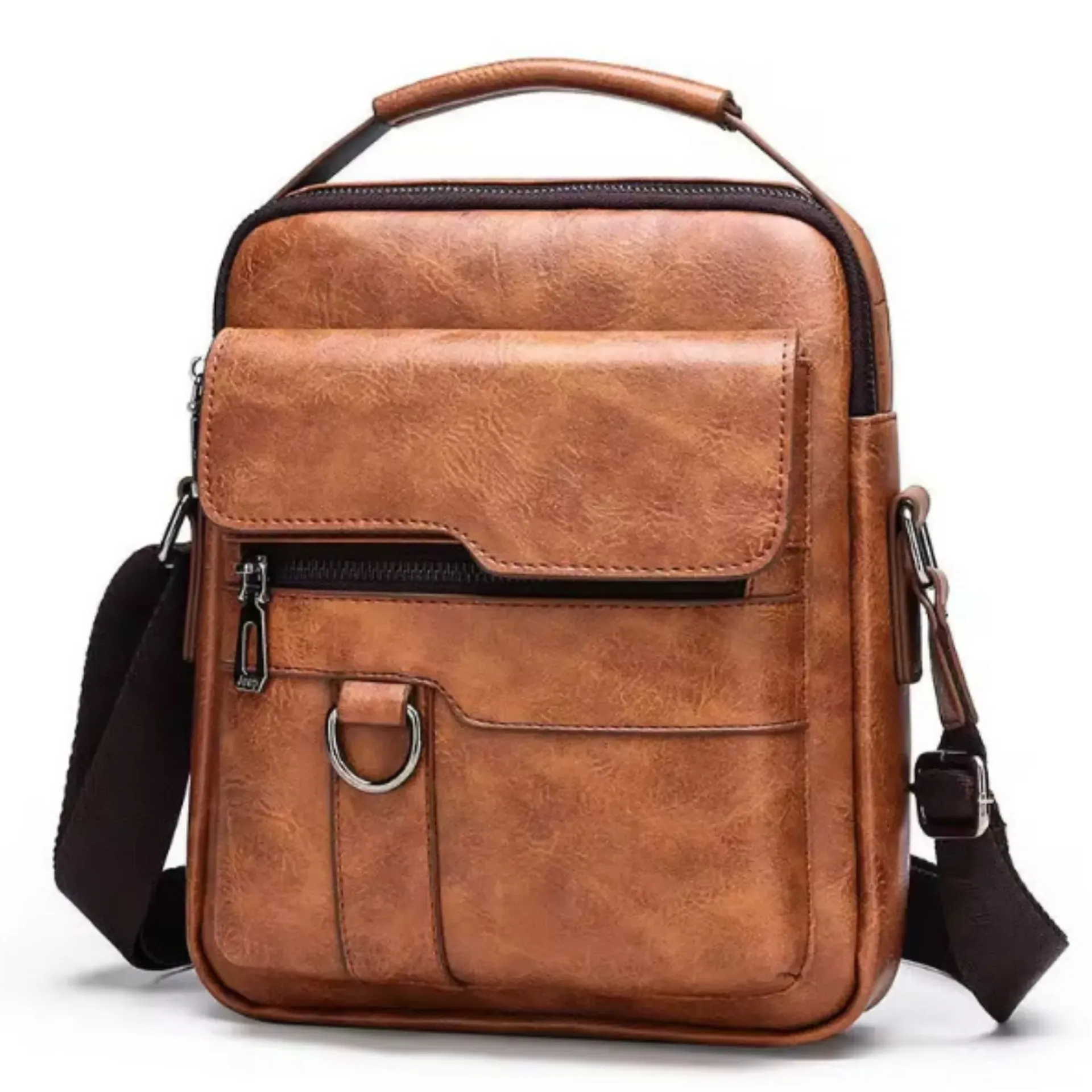 Men's Brown Leather Crossbody Bag