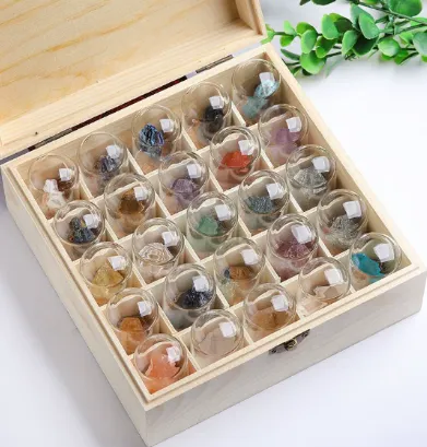 Feng Shui Style Mineral Jars Containing Gemstones