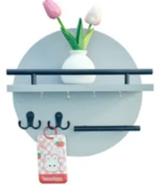 Wall Mounted Key Holder Rack With Small Shelf