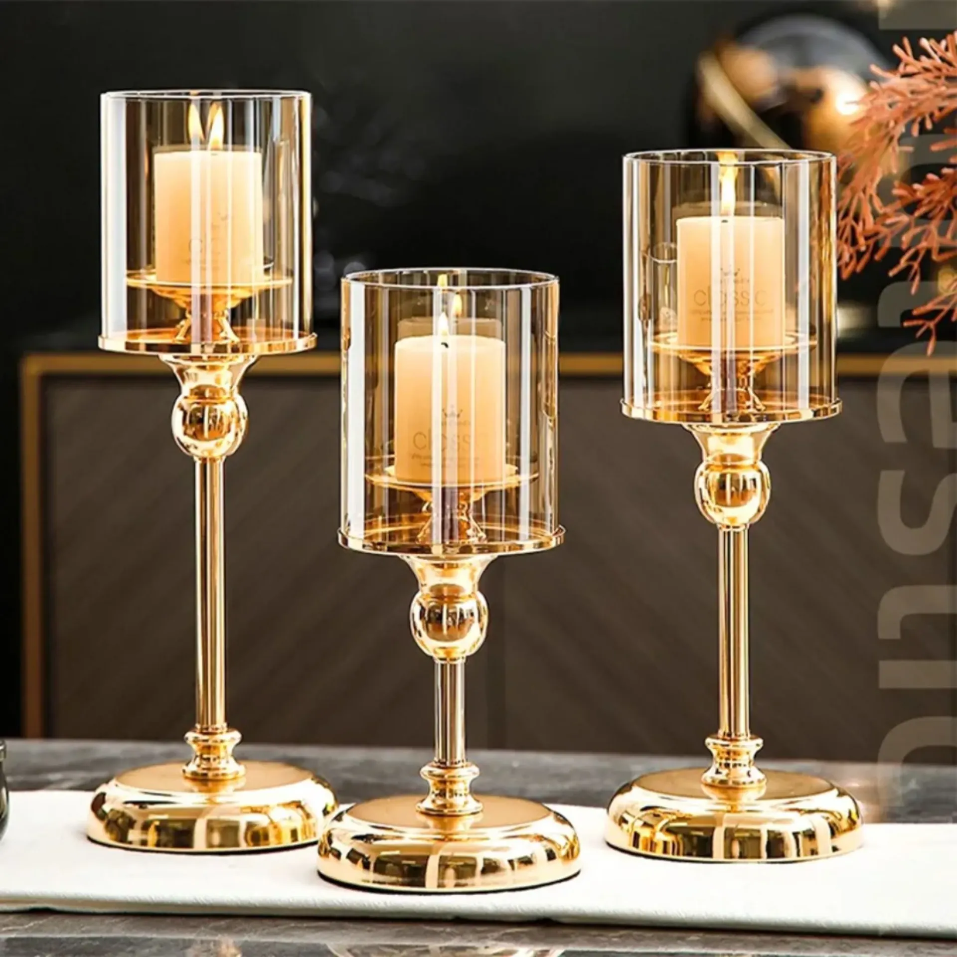 3 pcs Set Luxury European-style Candle Holders