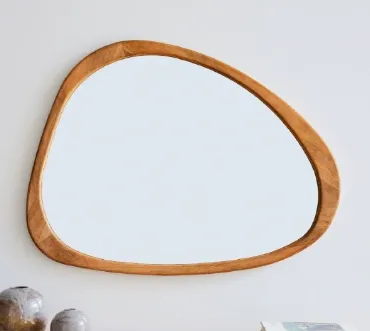 WallBeyond Asymmetrical Mirror-walnut Color