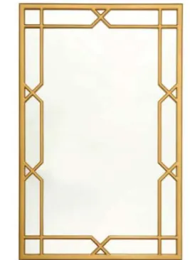Gold Geometric Frame Mirror